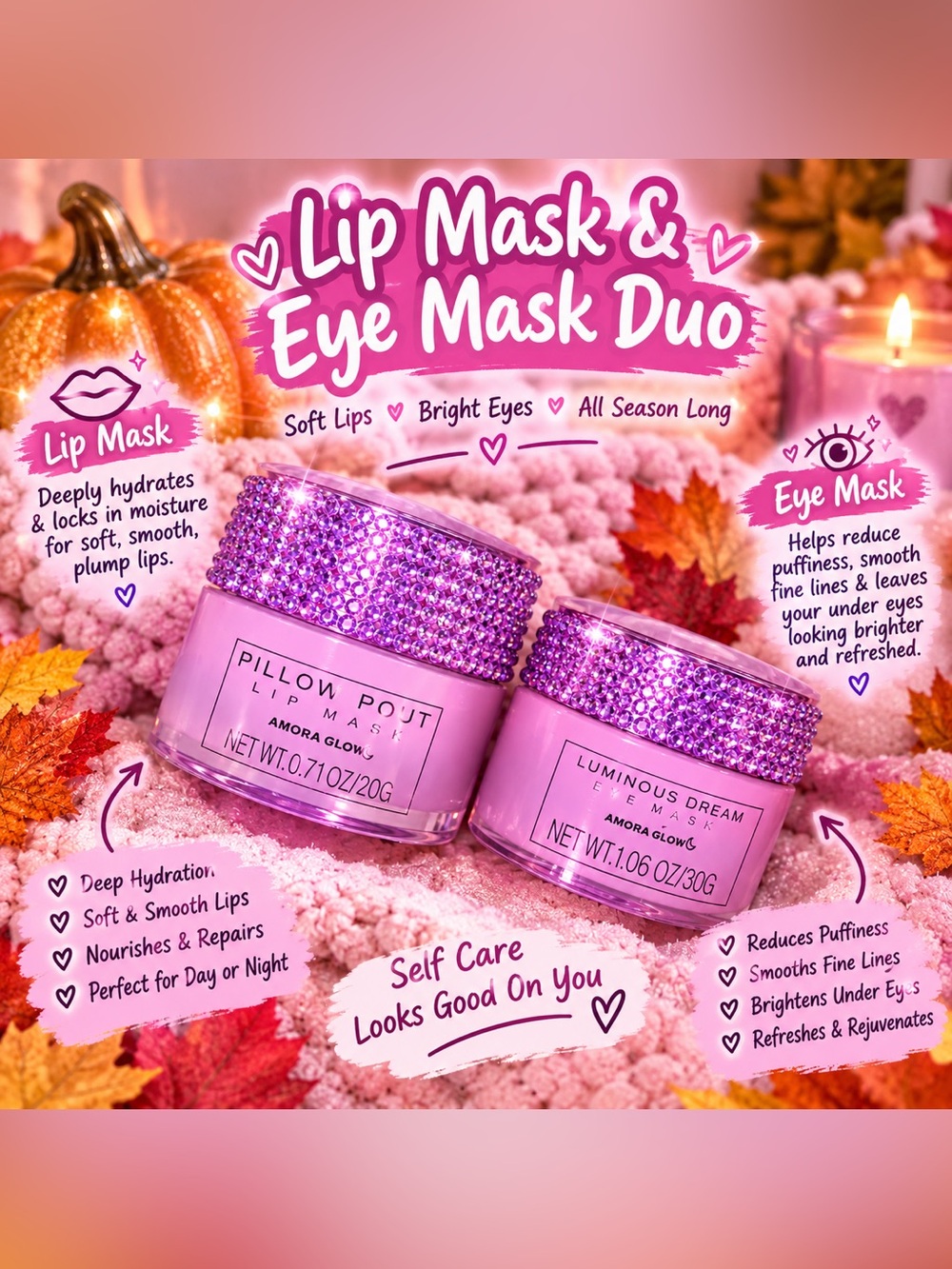 Pillow Pout Lip Mask & Luminous Dream Eye Mask Duo